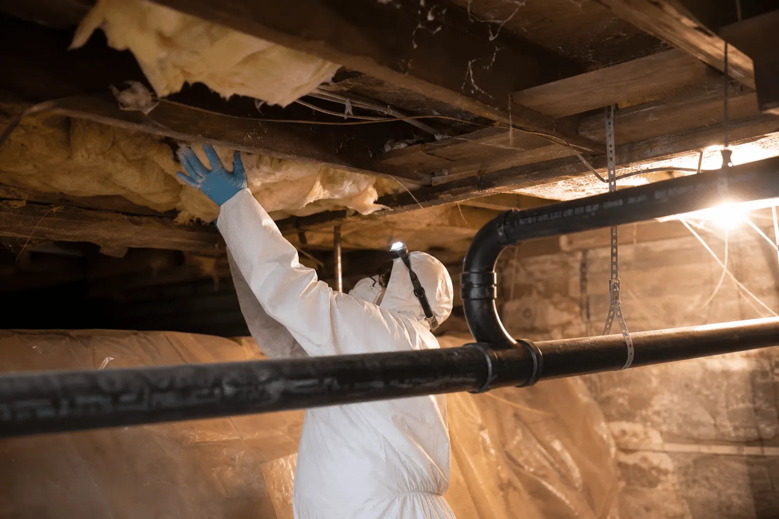 Crawl Space cleaning old insulation removal — Attic Star Bay Area