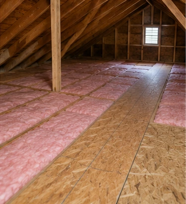 Finish Attic Batt Insulation Around Central Walkway