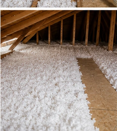 Verify Finished Blown-In Insulation Coverage Around Attic Walkway