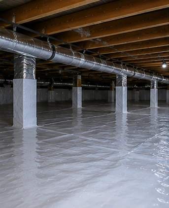 Show Completed Crawl Space Encapsulation Coverage