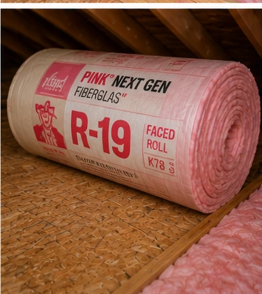 Stage Fiberglass Roll Insulation Before Attic Installation
