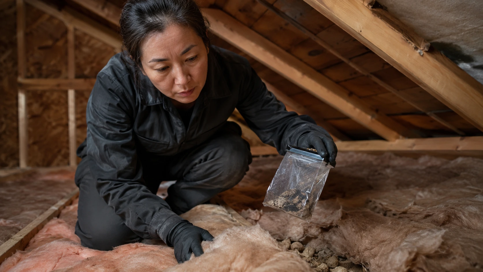 Collect Attic Rodent Droppings for Removal Assessment