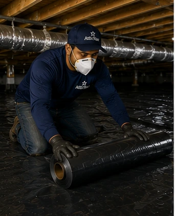 Roll Out Crawl Space Vapor Moisture Barrier